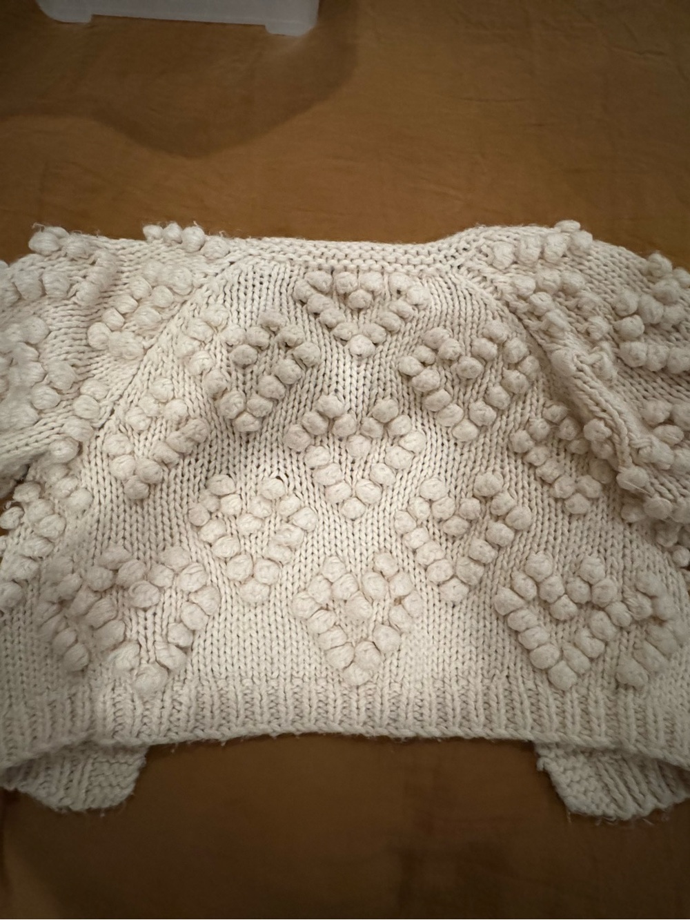 Chicwish Cream Bubble Knit Pullover Sweater